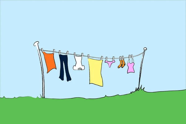 Línea de lavado femenina — Vector de stock