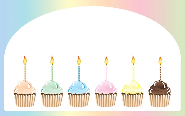 Кексы на день рождения — стоковый вектор