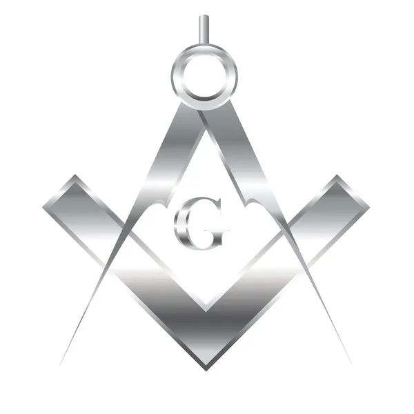 Symbole de franc-maçonnerie sur blanc — Image vectorielle