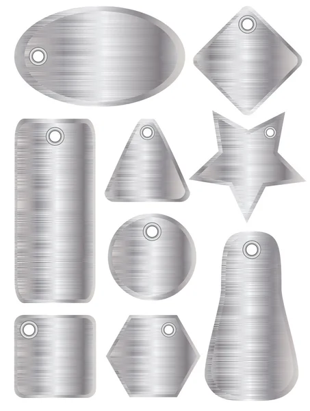 stock vector Brushed metal tags silver