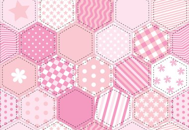 Patchwork quilt pink clipart