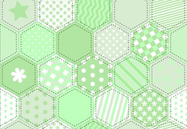 Patchwork quilt green clipart