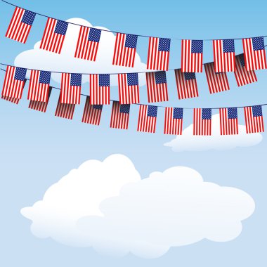 Stars and Stripes bunting flags clipart