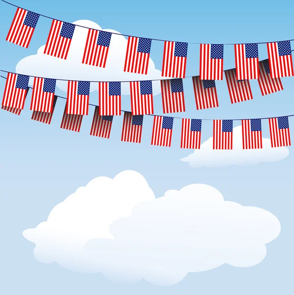Stars and Stripes bunting flags — Stock Vector