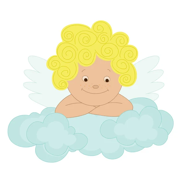 Angel on clouds — Stock Vector