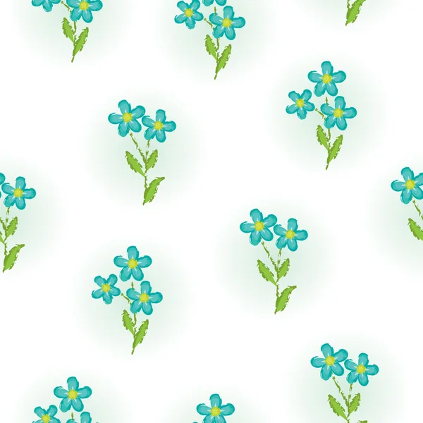 Papel de parede azul floral sem costura — Vetor de Stock