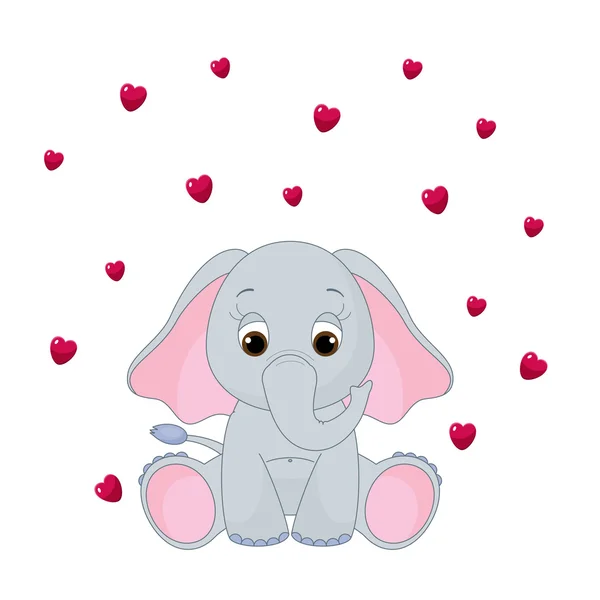 Χαριτωμένο μωρό ελέφαντα, — Διανυσματικό Αρχείο
