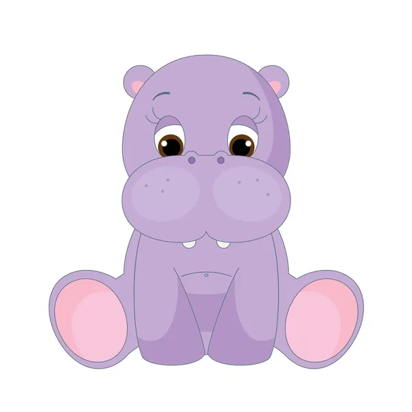 Bonito bebê hipopótamo — Vetor de Stock