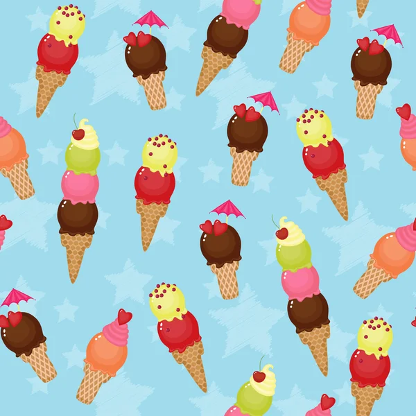 Seamless ice cream background — Stock Vector