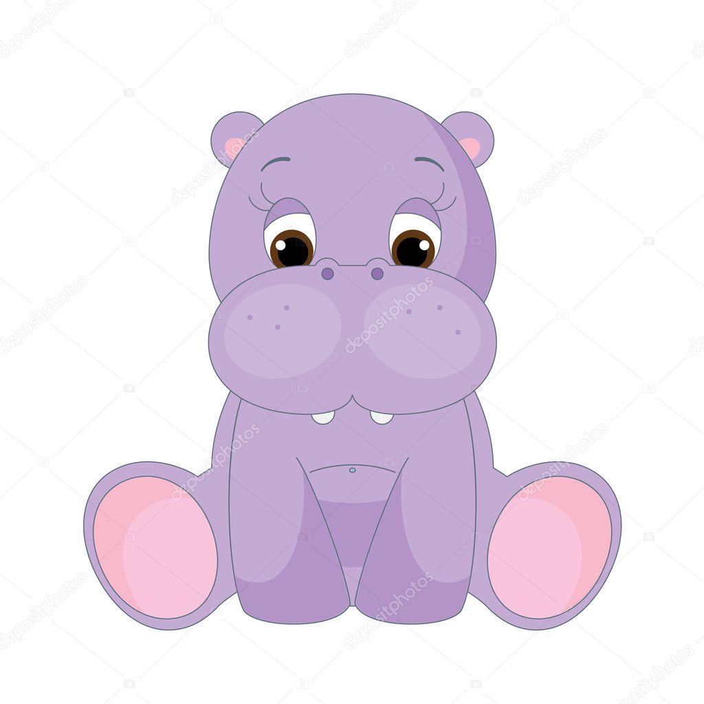 Cute baby hippopotamus
