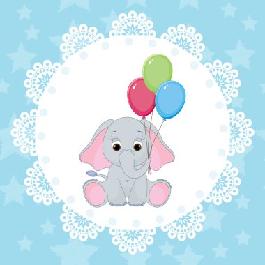 Baby arrival card clipart