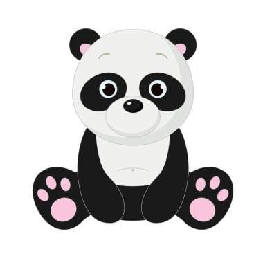 Panda, isolated on white clipart