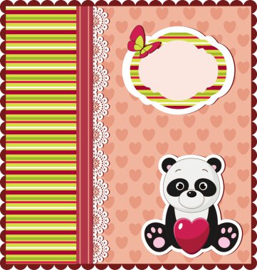 Panda card clipart