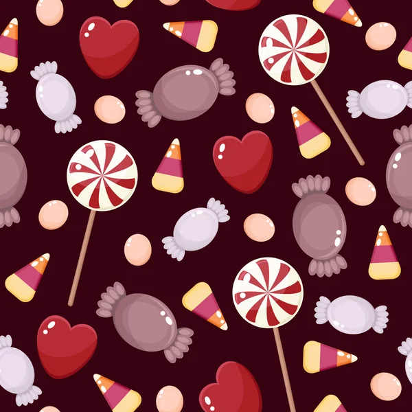 Papel pintado caramelos sin costuras — Vector de stock