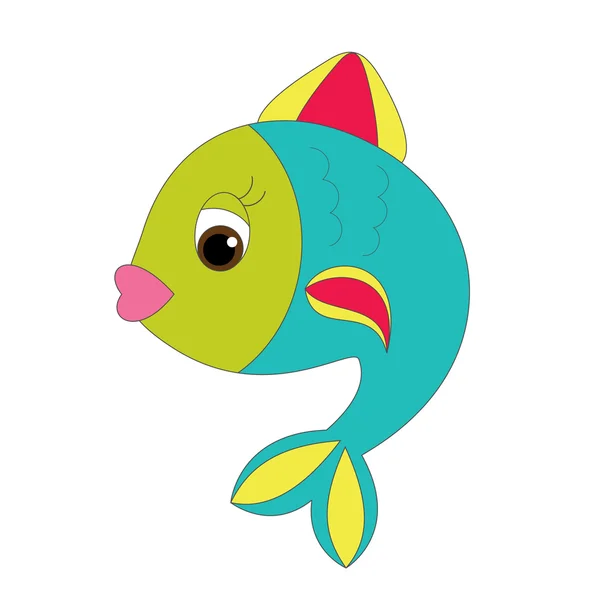 Peixe brilhante dos desenhos animados — Vetor de Stock