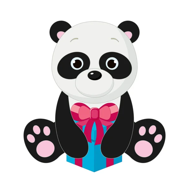 Panda isolato su bianco — Vettoriale Stock