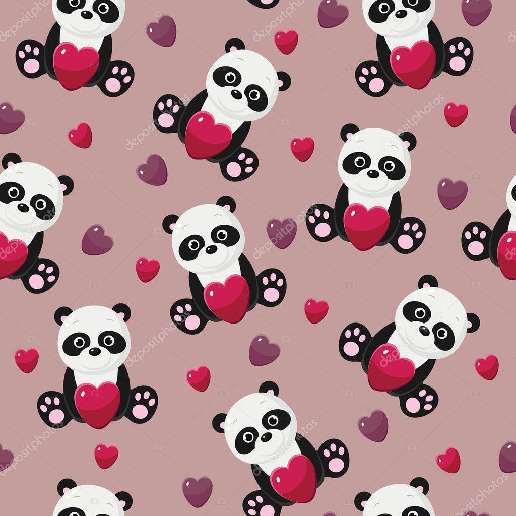 Seamless Baby Panda Wallpaper Stock Vector Image By C Natalie Art