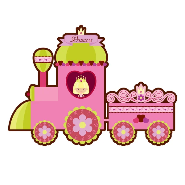 Rosa princesa trem — Vetor de Stock