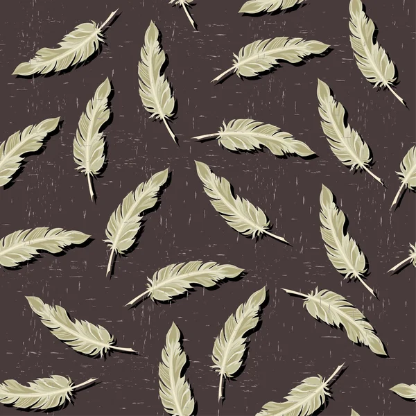 Vintage elegant seamless pattern with feathers — Stock Vector