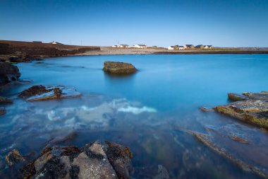 Atlantic ocean scenery at dusk clipart