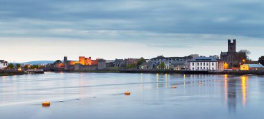 Panorama of Limerick city at dusk clipart