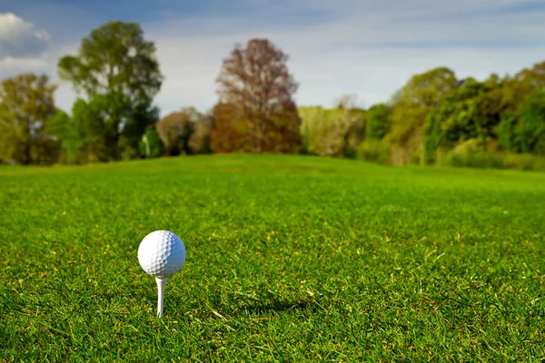 Bola de golfe na grama — Fotografia de Stock
