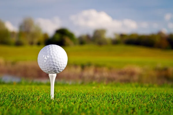 Golf ball on the grass Stock Image