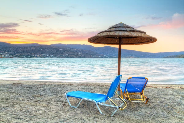 Mirabello zálivu při západu slunce, Řecko — Stock fotografie