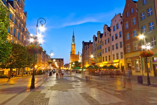 Old town of Gdansk at night — Stock Photo, Image
