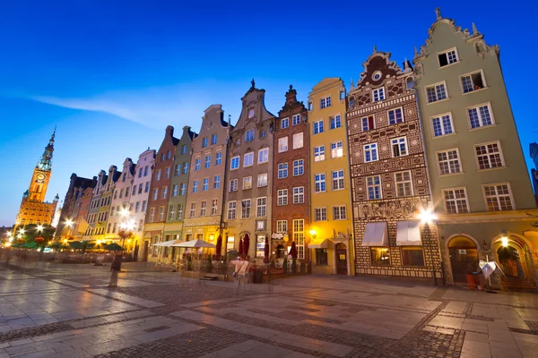 Staré město Gdaňsk v noci — Stock fotografie