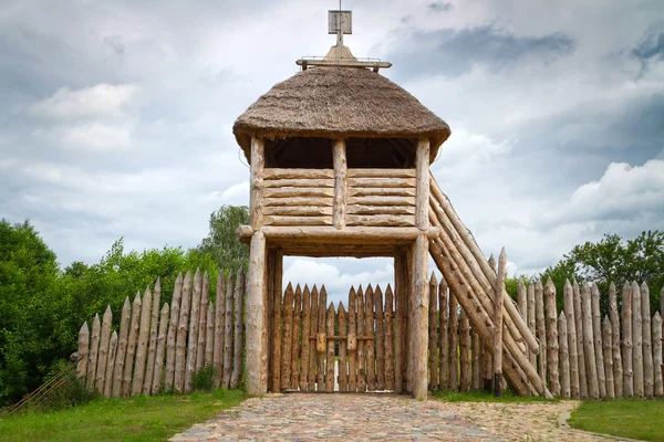 古代贸易 faktory 村中 pruszcz gdanski — 图库照片