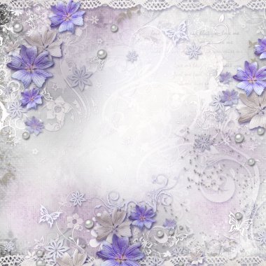 Spring background with flowers clipart