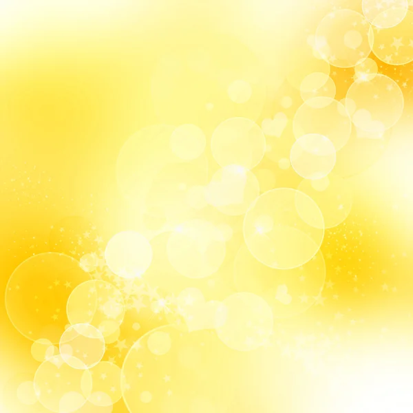 Golden abstract romantic background with hearts and sparkle — Stock Photo, Image
