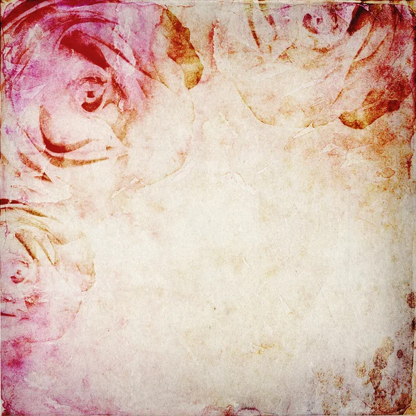 Винтажный акварельный фон с розами и пространством для текста — стоковое фото