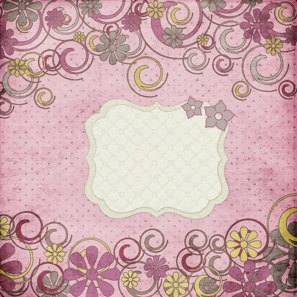 Vintage flower template, floral background — Stock Photo, Image