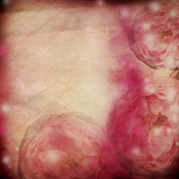 Página do álbum - fundo romântico com rosa, texto — Fotografia de Stock