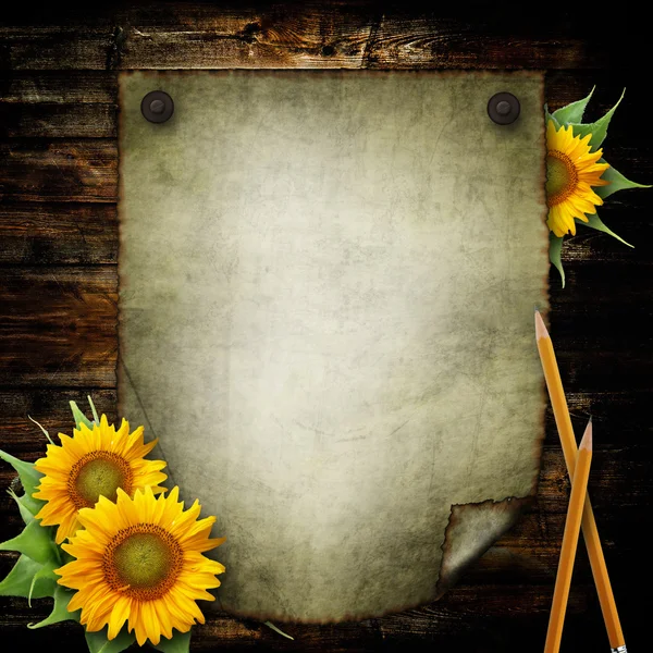 Moldura floral de uma foto, cartão de saudação ou convite — Fotografia de Stock