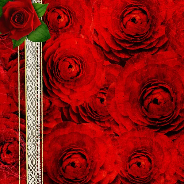 Abstrakter Grunge-Hintergrund mit Rosen für das Cover — Stockfoto