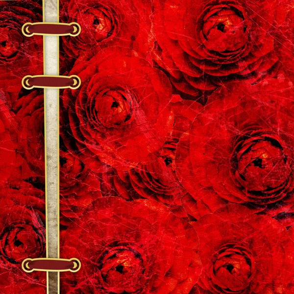 Abstrakter Grunge-Hintergrund mit Rosen für das Cover — Stockfoto