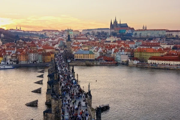Ponte Carlo e Castello di Praga, Repubblica Ceca — Foto Stock