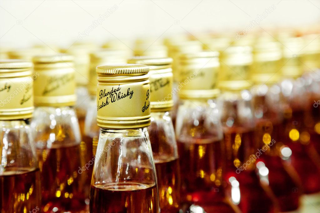 Bottles of scotch blended whisky