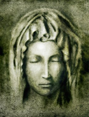 Virgin Mary - portrait copy of Pieta by Michelangelo clipart