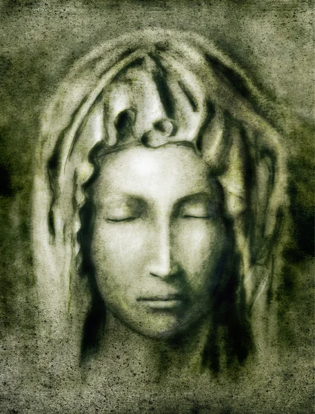 Virgin Mary - portrait copy of Pieta by Michelangelo — Stock Photo, Image