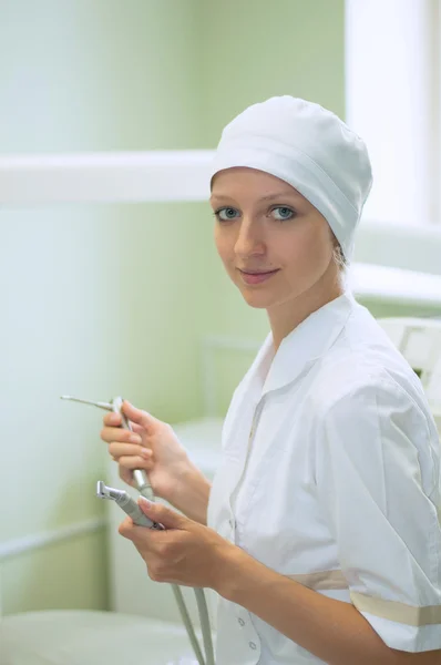 stock image Portrait of a woman dentist in the clinic