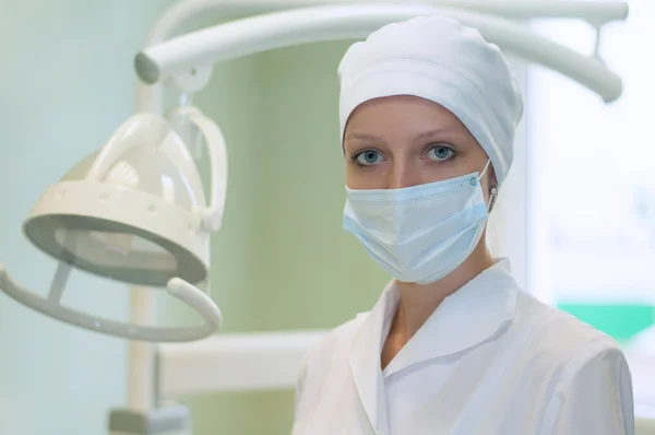 Portrait of a woman dentist in the clinic — Stock Photo, Image