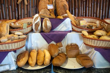 A delicious fresh bread in the shop clipart