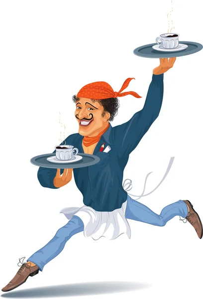 Офіціант з кавою — стоковий вектор