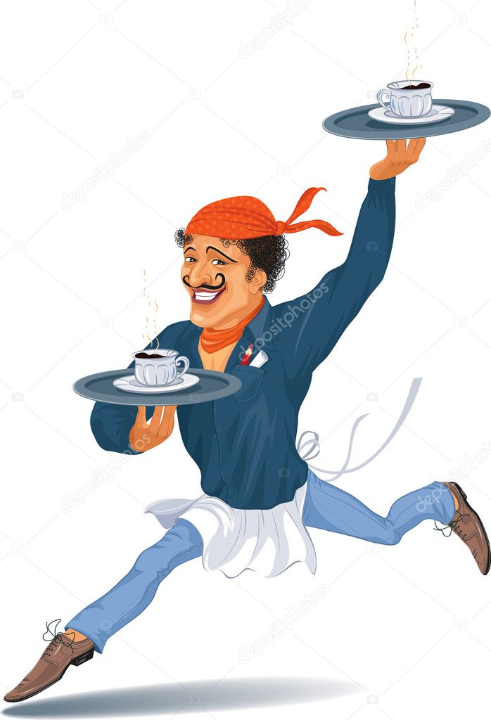 Waiter with coffee