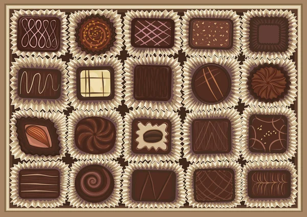 Sortimento de chocolate — Vetor de Stock