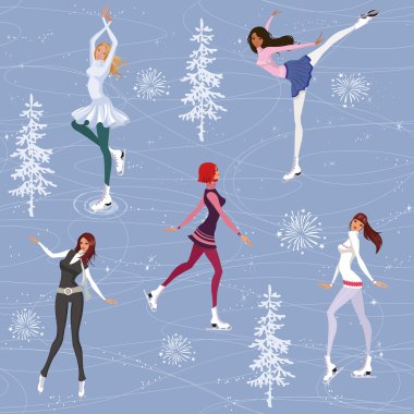 Figure skating background clipart